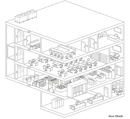 建物内部のイラストです Ikuo Okada Illustrations